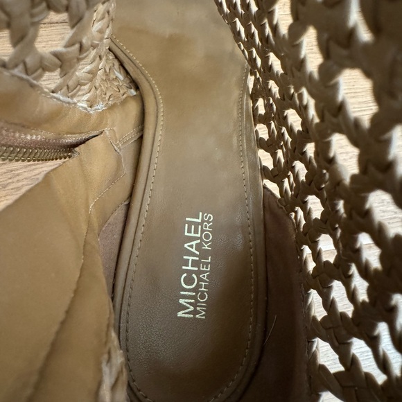 Michael Kors Tan Woven Ankle Booties - Picture 5 of 6